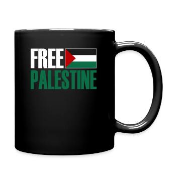 Free Palestine, Free Gaza, Palestine Flag, Gaza - Full Colour Mug - black - Right