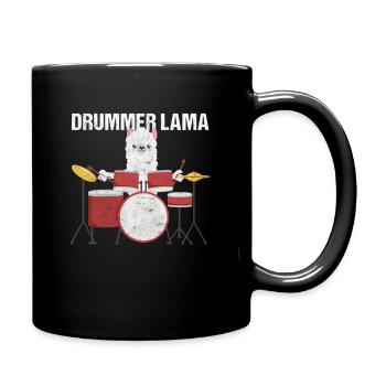 Batterie Lama Alpaka batteur musicien - Mug uni - noir - Droite