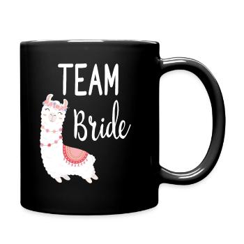 Team Bride Braut Alpaca Lama Alpaka JGA Party - Full Colour Mug - black - Right