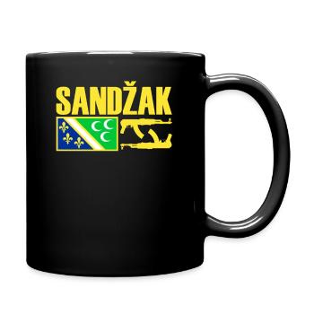 Sandzak Flag, Cool Sandzak Roots, Sandzak - Full Colour Mug - black - Right