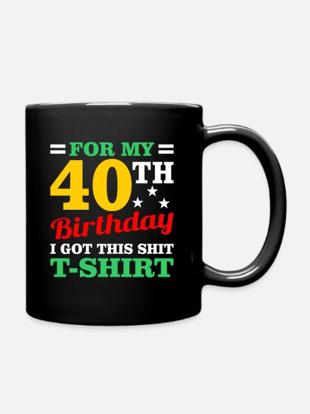 40th birthday - Full Colour Mug - black