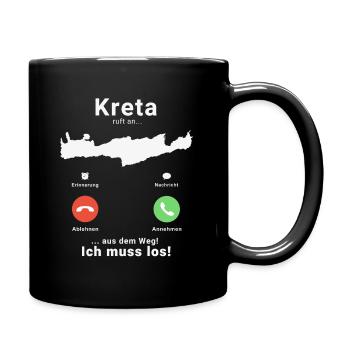Griechenland Kreta Anruf Insel Urlaub Reise - Tasse einfarbig - Schwarz - Rechts