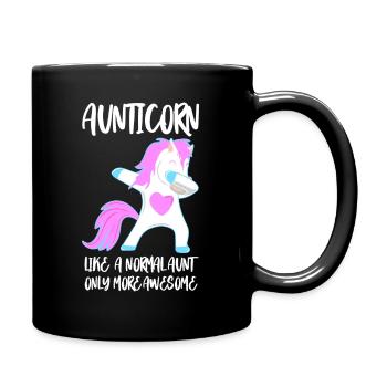 Aunticorn - Tante mit Dabbing - Tasse einfarbig - Schwarz - Rechts