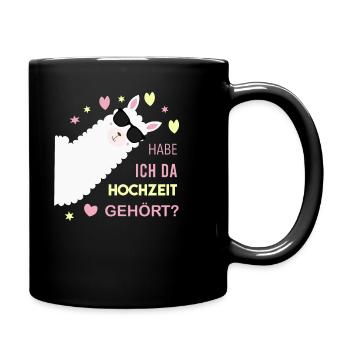 JGA Alpaka Frauen Hochzeit Braut - Tasse einfarbig - Schwarz - Rechts