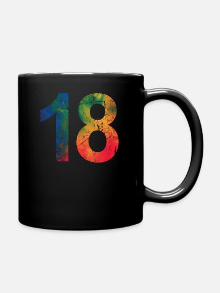 18. Geburtstag - Tasse einfarbig - Schwarz