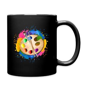 To paint - Full Colour Mug - black - Right