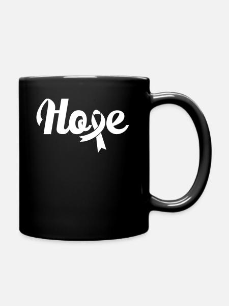 Hope cancer ribbon t-shirt gift - Full Colour Mug - black