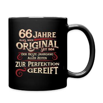 66. Geburtstag Jahre Geburtstagsgeschenk 1954 - Tasse einfarbig - Schwarz - Rechts
