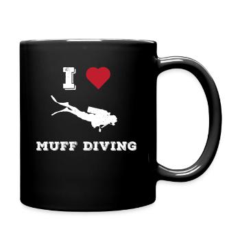 Perverser Humor Muff Tauchen Oral Sex Witz - Tasse einfarbig - Schwarz - Rechts