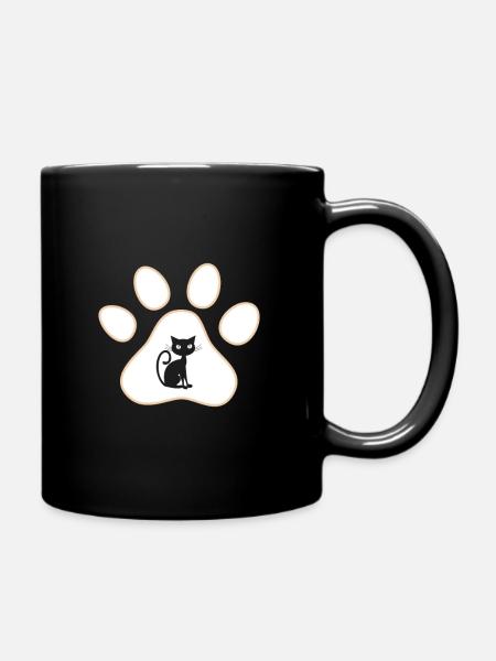 Cat cat paw gift - Full Colour Mug - black