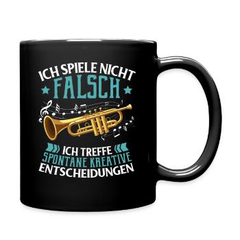 Lustiger Spruch Trompete Trompeter Bigband Musiker - Tasse einfarbig - Schwarz - Rechts