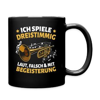 Trompeter Trompete Musiker Anfänger Bigband Jazz - Tasse einfarbig - Schwarz - Rechts