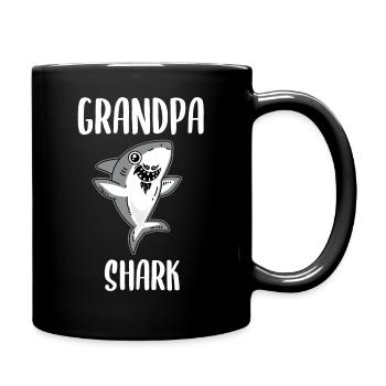 Grandpa Shark - Shark Grandpa - Full Colour Mug - black - Right