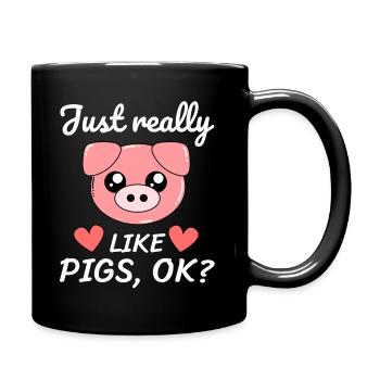 Tout comme les cochons, ok? - porc - Mug uni - noir - Droite