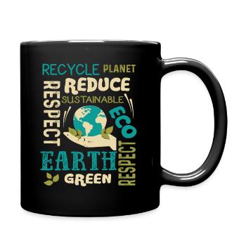 Jour de la Terre Recycler la planète Réduire le développement durable - Mug uni - noir - Droite