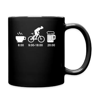 Fahrrad Bier Mountainbike Lustig Geschenk Geek - Tasse einfarbig - Schwarz - Rechts