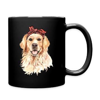 Cadeau de maman chien Golden Golden Retriever doux - Mug uni - noir - Droite