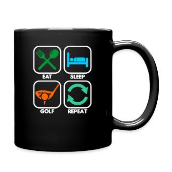 Golfer Golf - Tasse einfarbig - Schwarz - Rechts
