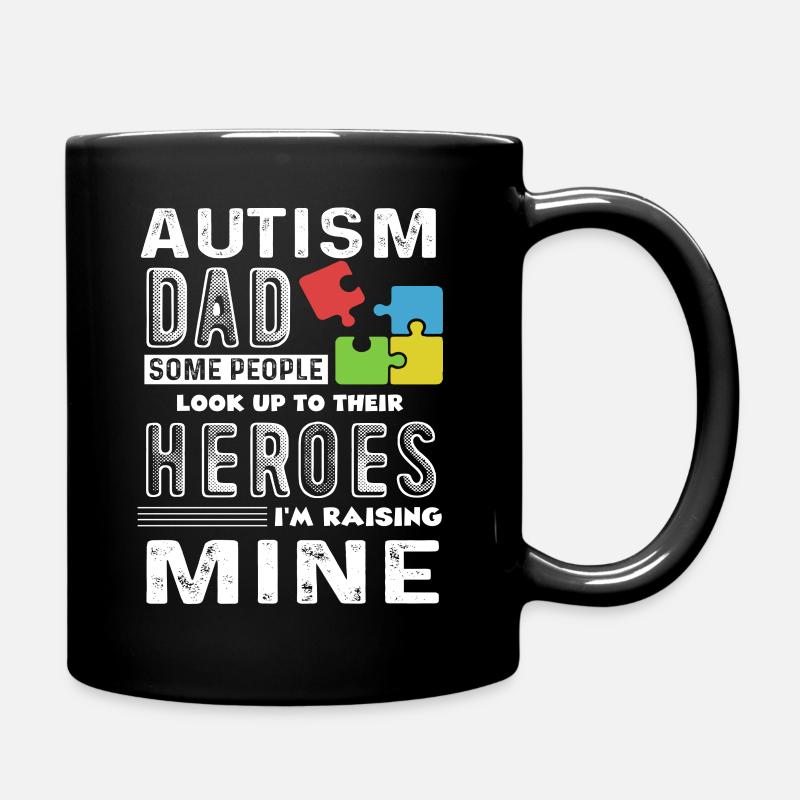 Autism Awareness Autism Dad - Full Colour Mug - black