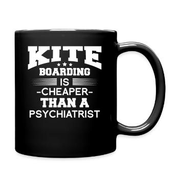 Kite Boarding Is Cheaper Than A Psychiatrist - Tasse einfarbig - Schwarz - Rechts