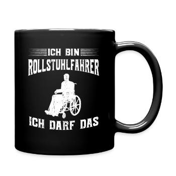 ICH BIN ROLLSTUHLFAHRER ICH DARF DAS - Tasse einfarbig - Schwarz - Rechts