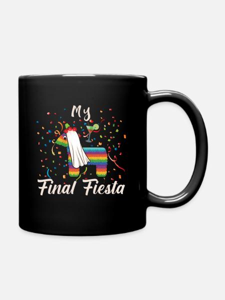 Hen Party Chickens Fiesta Pinata Wedding - Full Colour Mug - black