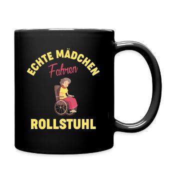 ECHTE MÄDCHEN FAHREN ROLLSTUHL - Tasse einfarbig - Schwarz - Rechts