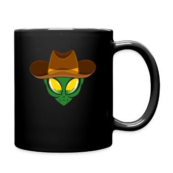 Alien Cowboy - Tasse einfarbig - Schwarz - Rechts
