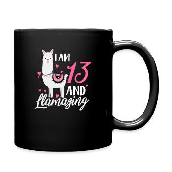 13th birthday llama - Full Colour Mug - black - Right