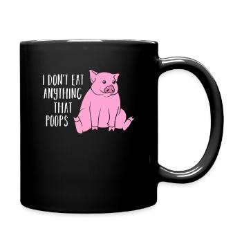 Je ne mange rien de caca - Mug uni - noir - Droite