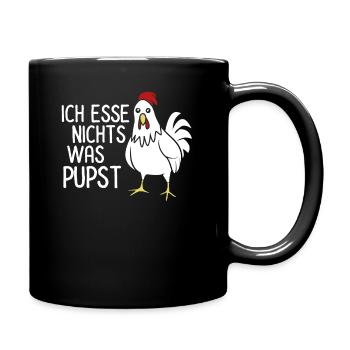 Ich esse nichts was pupst - Tasse einfarbig - Schwarz - Rechts