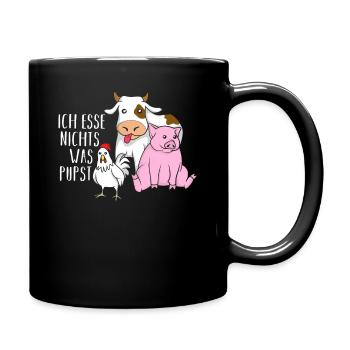 Ich esse nichts was pupst - Tasse einfarbig - Schwarz - Rechts
