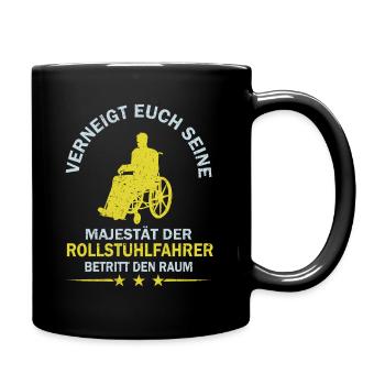 DER ROLLSTUHLFAHRER BETRITT DEN RAUM - Tasse einfarbig - Schwarz - Rechts