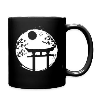 Japanese sun temple Japan - Full Colour Mug - black - Right