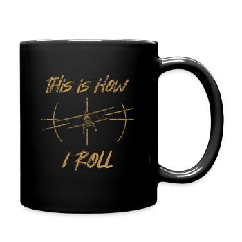 Pilot plane - Full Colour Mug - black - Right