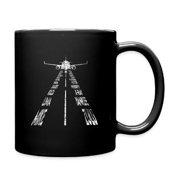 Flugzeug - Tasse einfarbig - Schwarz - Rechts