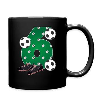 Football 6th birthday Footballer 6 years children - Full Colour Mug - black - Right