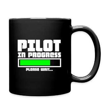 Pilot aviator - Full Colour Mug - black - Right