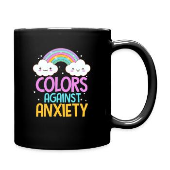 Anxiety Angst Depressiv Ängstlich Geschenk - Tasse einfarbig - Schwarz - Rechts