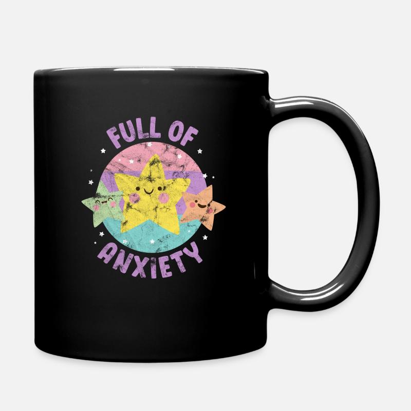 Angst Ängstlich Anxiety Ängstlichkeit Geschenk - Tasse einfarbig - Schwarz