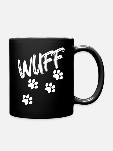 Hunde Wuff - Tasse einfarbig - Schwarz