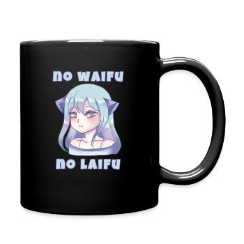 No Waifu No Laifu - Kawaii Anime Neko Girl - Tasse einfarbig - Schwarz - Rechts