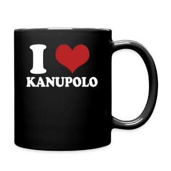 Ich liebe Kanupolo - Tasse einfarbig - Schwarz - Rechts