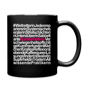 Sozialarbeiterin Sozialpädagogin Pädagogik - Tasse einfarbig - Schwarz - Rechts