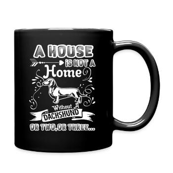 Dackelhaus ohne Dackel - Tasse einfarbig - Schwarz - Rechts