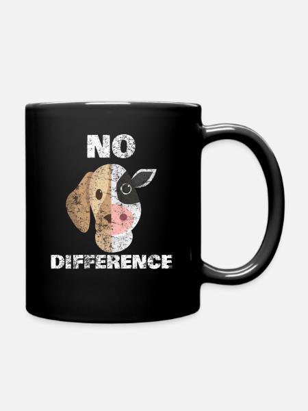 Vegan Hund - Tasse einfarbig - Schwarz