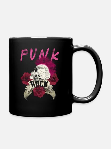 Punk Punkrocker Totenkopf Punks Punker Musik - Tasse einfarbig - Schwarz