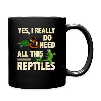 Gecko Eidechse - Tasse einfarbig - Schwarz - Rechts