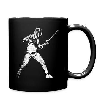 Fechten - Tasse einfarbig - Schwarz - Rechts