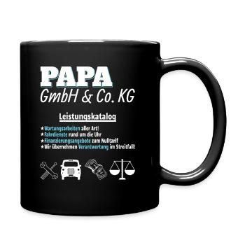 Firma Papa GmbH & Co KG Vatertag Vater Opa - Tasse einfarbig - Schwarz - Rechts